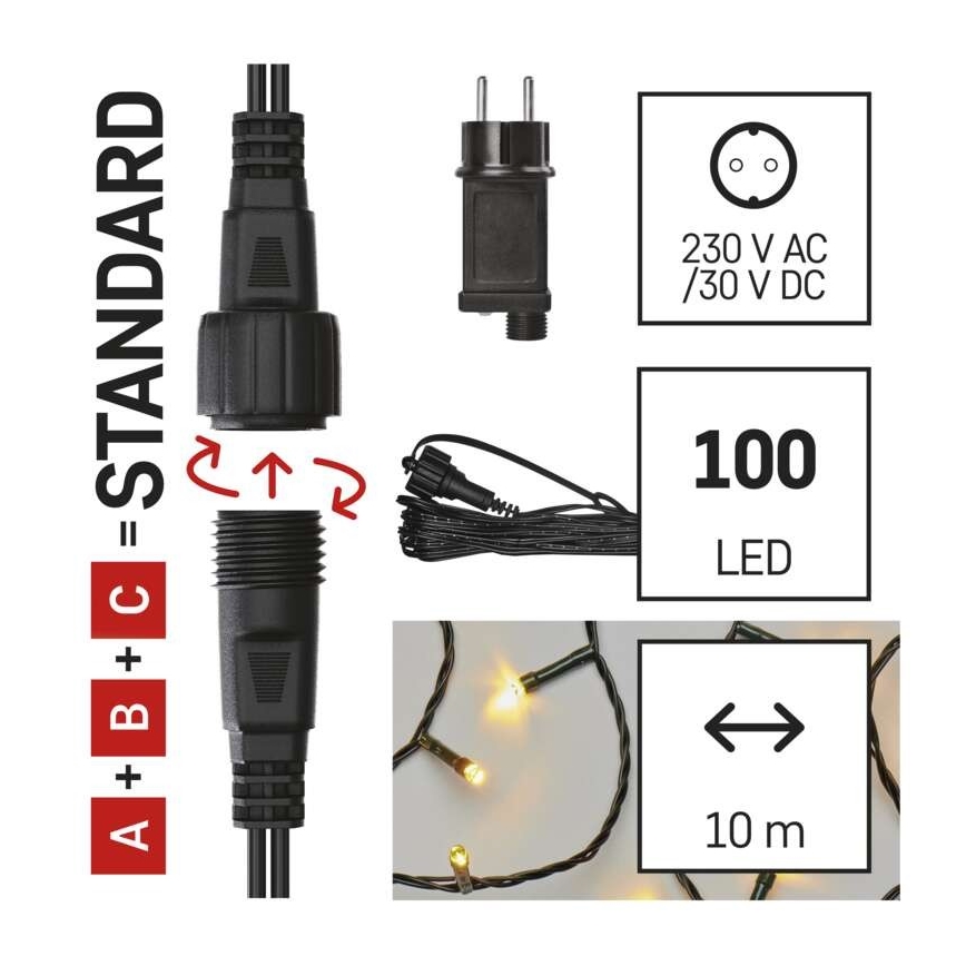 LED  вулична гірлянда 100xLED/15m IP44 тепла біла