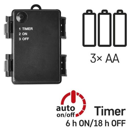 LED вулична гірлянда 120xLED/3xAA 8,9m IP44 тепле біле світло