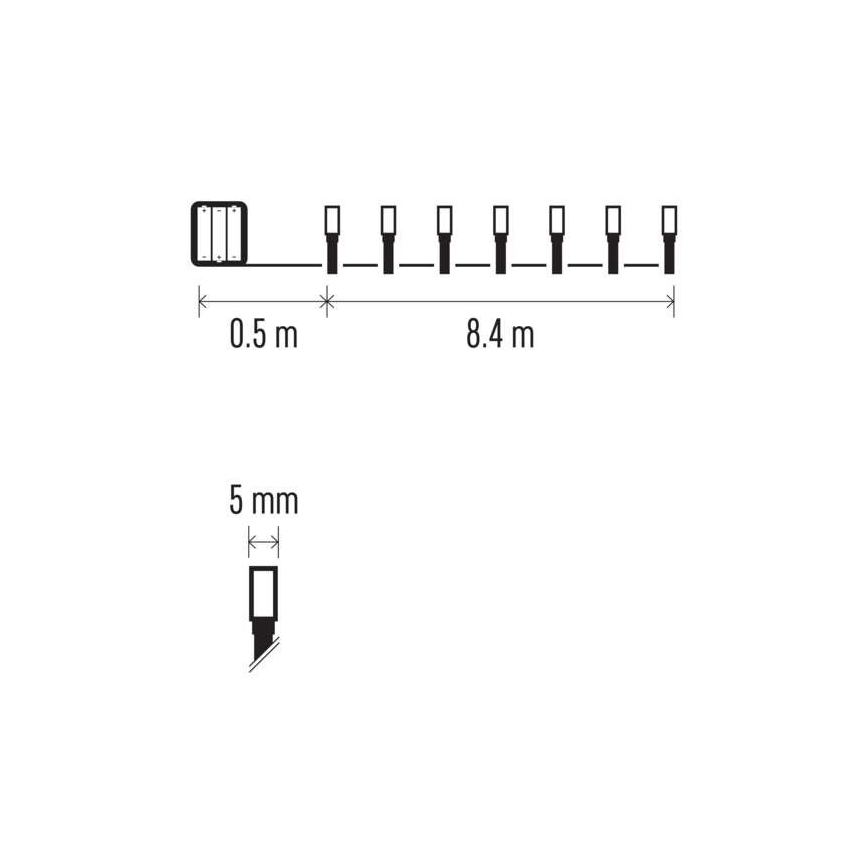 LED вулична гірлянда 120xLED/3xAA 8,9m IP44 тепле біле світло