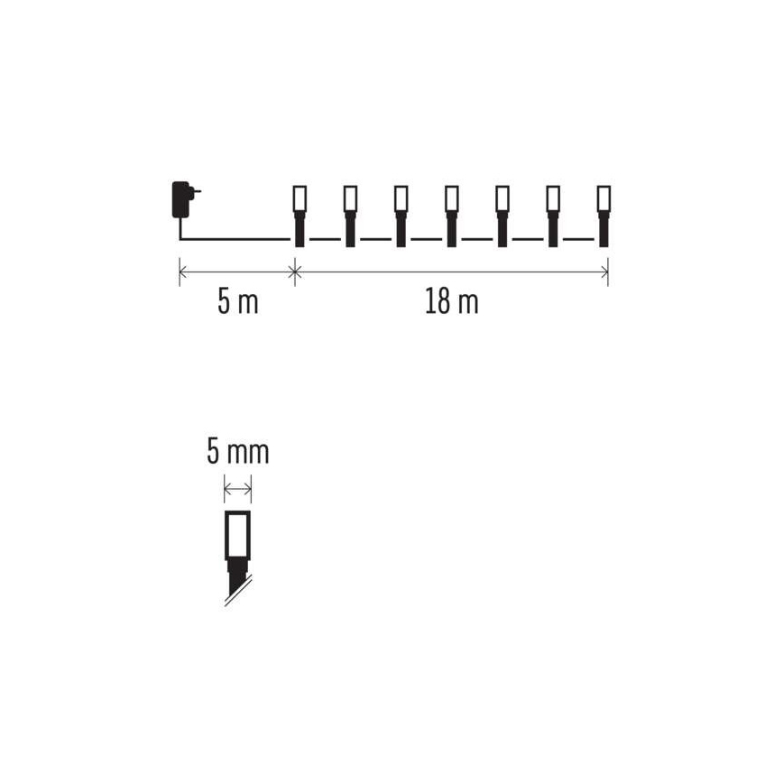 LED  вулична гірлянда 180xLED/8 режимів 23m IP44 холодне біле