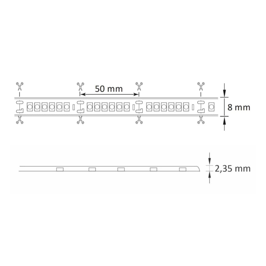Світлодіодна зовнішня стрічка 3м LED/23W/24V/230V 4000K IP65