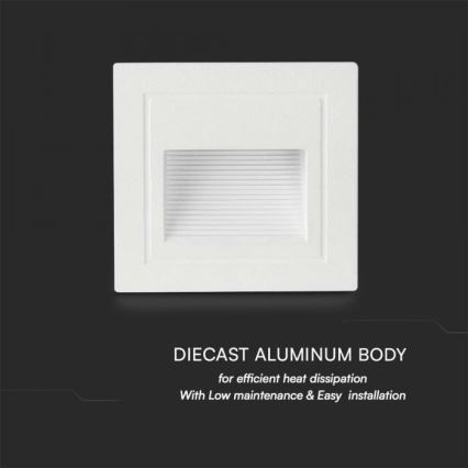 Світильник для зовнішніх сходів LED/5W/230V 3000K IP65 білий