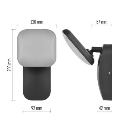 LED Вуличний гнучкий настінний світильник NIKA LED/12,5W/230V IP44