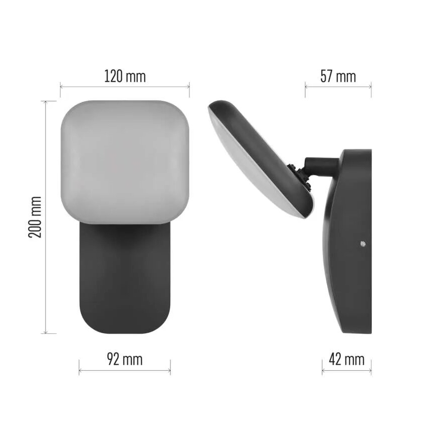 LED Вуличний гнучкий настінний світильник NIKA LED/12,5W/230V IP44