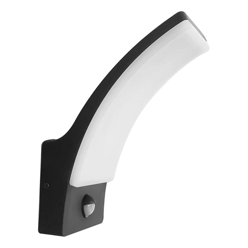 LED Вуличний настінний світильник з датчиком AMY LED/12W/230V IP44 чорний