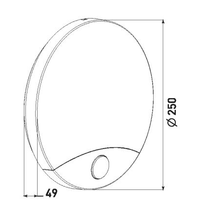 LED Вуличний настінний світильник з датчиком HIBIS LED/15W/230V IP44
