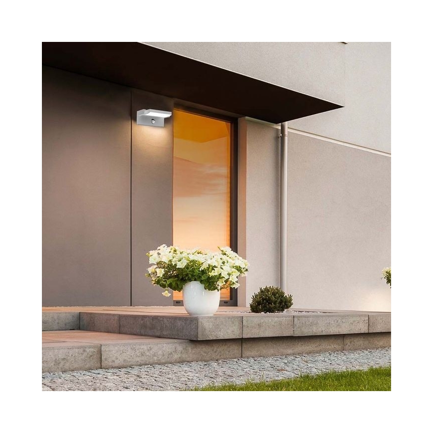 LED Вуличний настінний світильник з датчиком LED/17W/230V 4000K IP65 білий