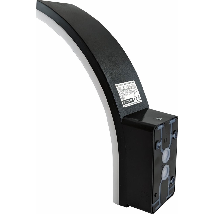 Зовнішній настінний світильник LED з регульованою яскравістю, датчиком руху та сутінків LED/12/15/20 Вт/230 В IP65 чорний