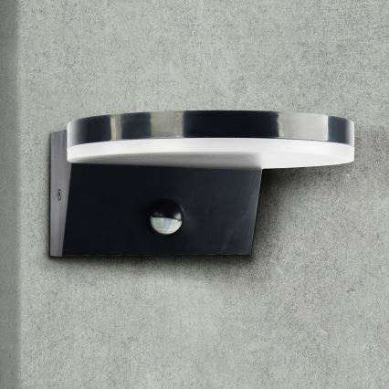 LED Вуличний настінний світильник з датчиком TESA LED/10W/230V IP54 чорний