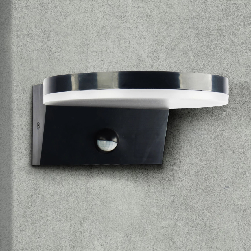 LED Вуличний настінний світильник з датчиком TESA LED/10W/230V IP54 чорний