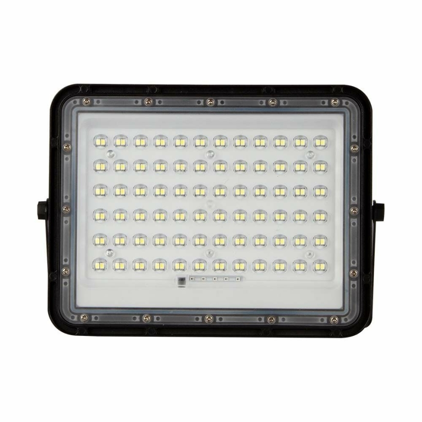 LED Вуличний з регулюванням яскравості прожектор на сонячній батареї LED/15W/3,2V IP65 6400K 12000 mAh чорний + пульт дистанційного керування