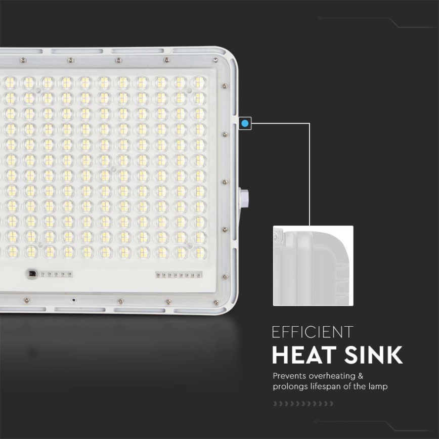 LED Вуличний прожектор на сонячній батареї LED/30W/3,2V 4000K білий IP65 + пульт дистанційного керування