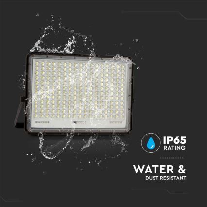 LED Вуличний прожектор на сонячній батареї LED/30W/3,2V 4000K чорний IP65 20000 mAh + пульт дистанційного керування