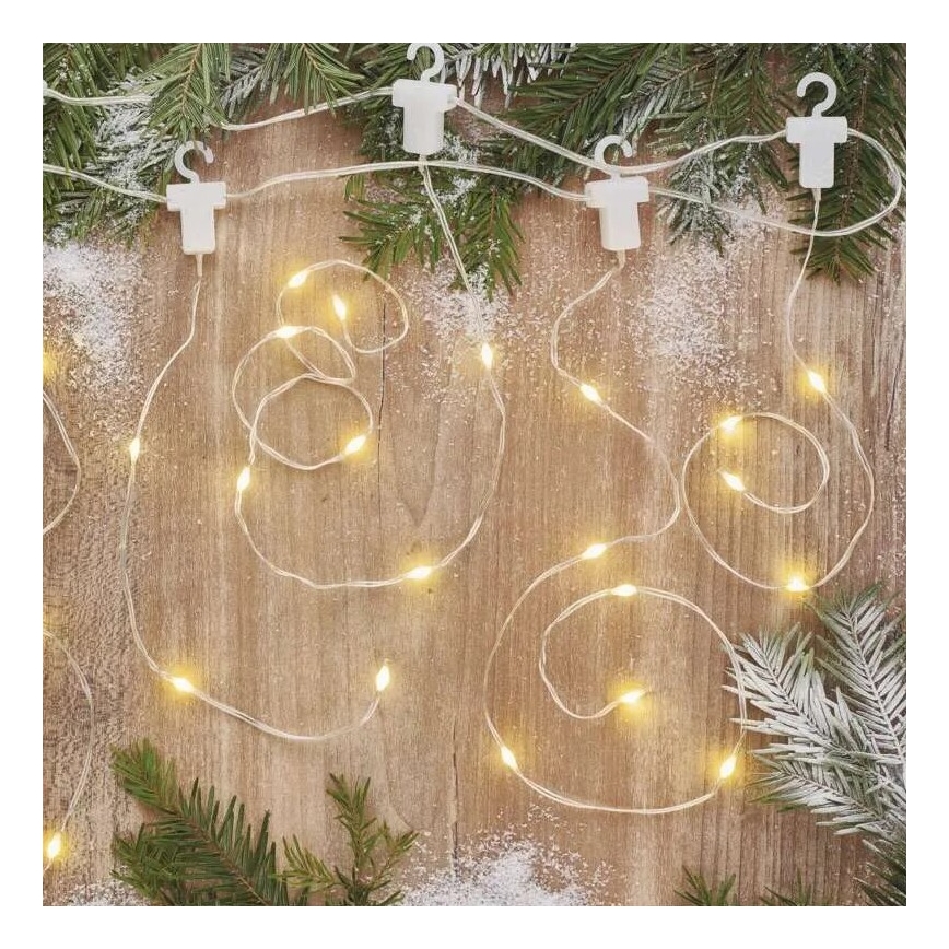 Світлодіодний зовнішній різдвяний гірлянд 100xLED/8 функцій 7,9x0,7м IP44 тепле біле світло