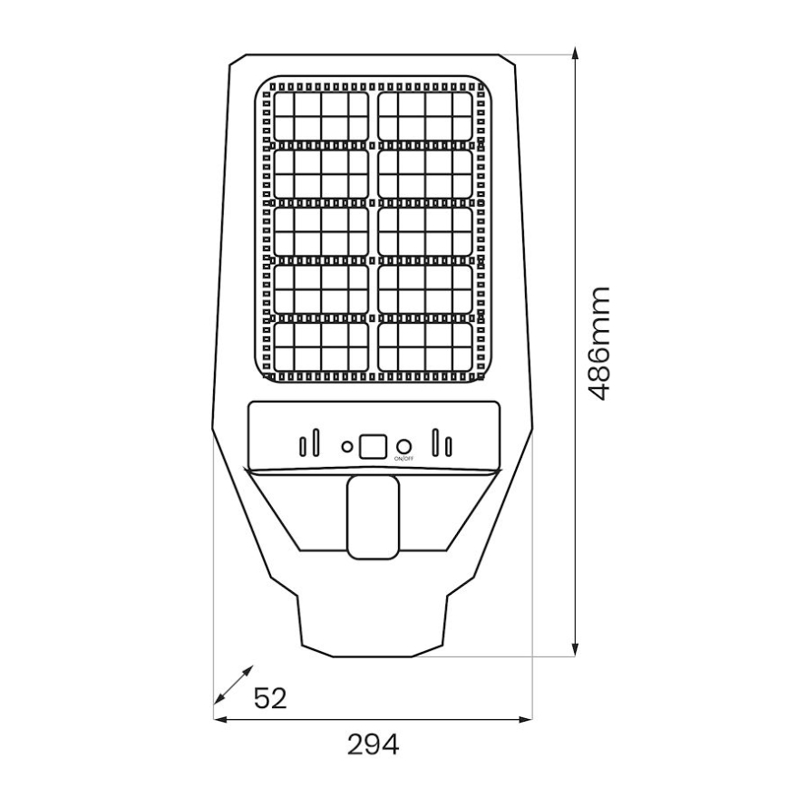 LED Вуличний ліхтар з датчиком руху і освітленості з регулюванням яскравості на сонячній батареї KERS LED/300W/3,2V 6500K 8000 mAh IP65 сірий + пульт дистанційного керування