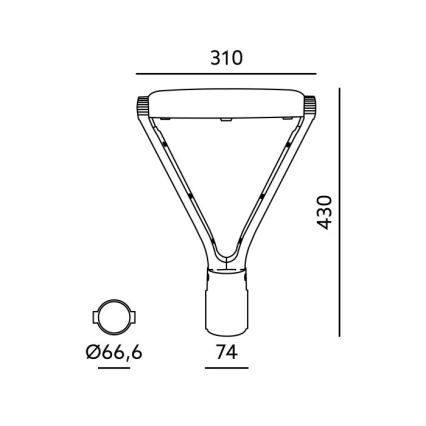 LED вуличний світильник NEXPARK LED/30/40/60W/230V 3000/4000/6500K IP66