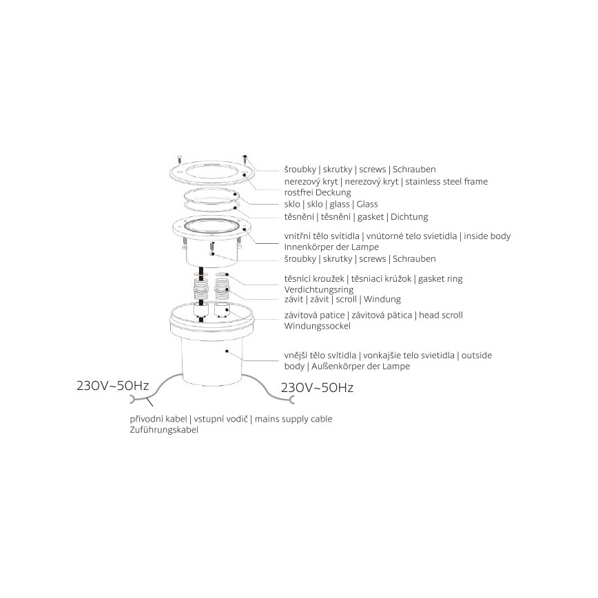 LED Вуличний ґрунтовий світильник ROAD LED/0,5W/230V IP67 3000K