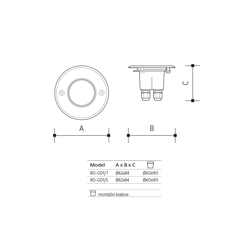 LED Вуличний ґрунтовий світильник ROAD LED/0,5W/230V IP67 6000K