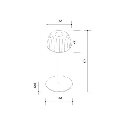 LED Вулична акумуляторна настільна лампа з регулюванням яскравості VIVIEN LED/3W/5V 2700K 1600 mAh IP54 білий