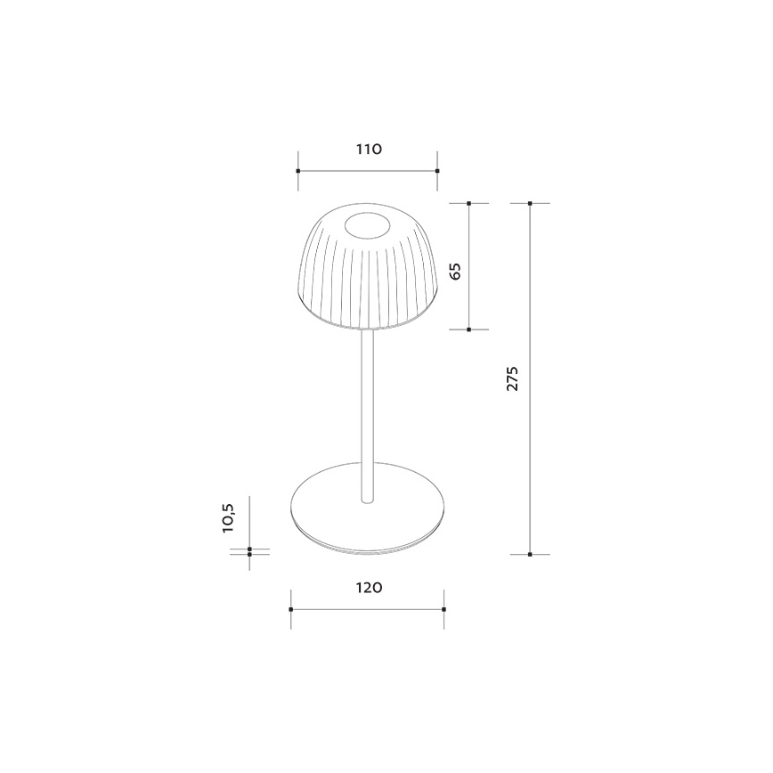LED Вулична акумуляторна настільна лампа з регулюванням яскравості VIVIEN LED/3W/5V 2700K 1600 mAh IP54 чорний