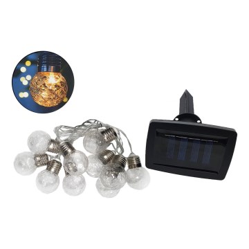 LED Вулична гірлянда на сонячній батареї 10xLED/1,2V 2,2 м IP44