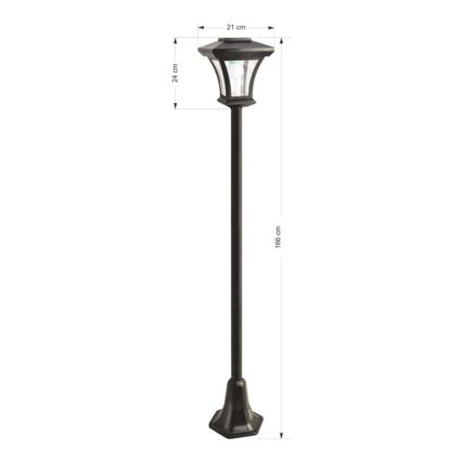 LED Вулична лампа на сонячній батареї LED/1,2V IP44 чорний