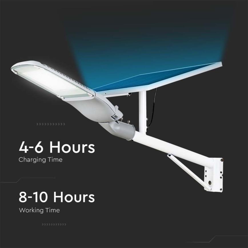LED Вулична лампа з регулюванням яскравості на сонячній батареї SAMSUNG CHIP LED/50W/6,4V 6000K IP65 30000 mAh + пульт дистанційного керування