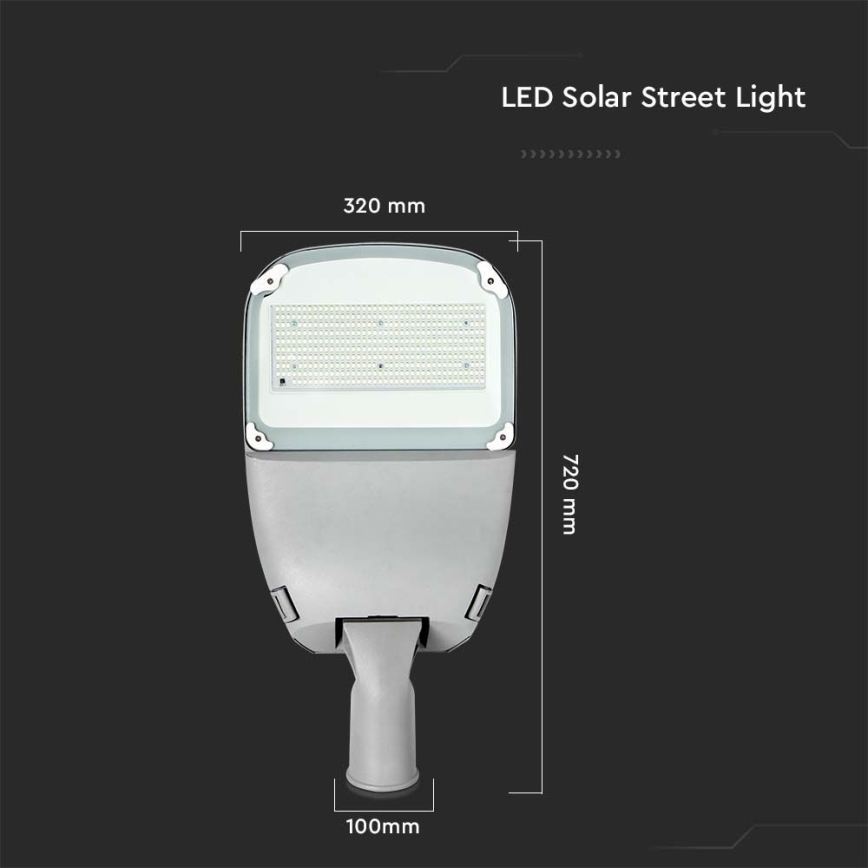 LED Вулична лампа з регулюванням яскравості на сонячній батареї SAMSUNG CHIP LED/50W/6,4V 6000K IP65 30000 mAh + пульт дистанційного керування