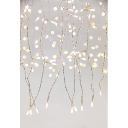 LED Вулична різдвяна гірлянда-штора з регулюванням яскравості CURTAIN 360xLED/8,4W/230V 2x2 м IP44 теплий білий + пульт дистанційного керування