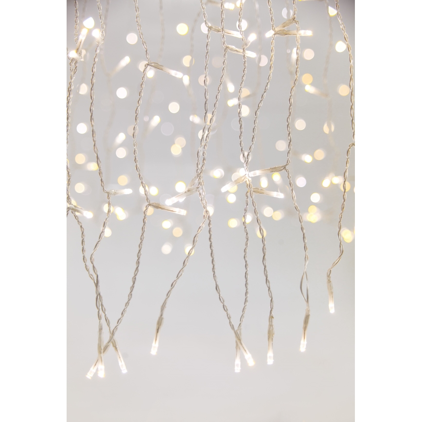 LED Вулична різдвяна гірлянда-штора з регулюванням яскравості CURTAIN 360xLED/8,4W/230V 2x2 м IP44 теплий білий + пульт дистанційного керування