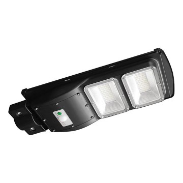 LED Вуличний ліхтар з датчиком руху і освітленості з регулюванням яскравості на сонячній батареї LED/8W/3,2V 6000K IP65 9000 mAh чорний + пульт дистанційного керування