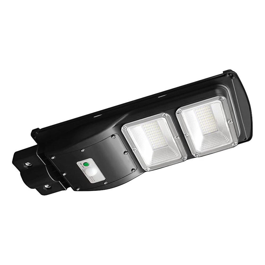 LED Вуличний ліхтар з датчиком руху і освітленості з регулюванням яскравості на сонячній батареї LED/8W/3,2V 6000K IP65 9000 mAh чорний + пульт дистанційного керування