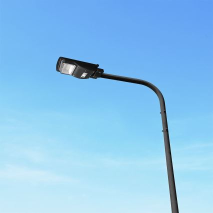 LED Вуличний ліхтар з датчиком руху і освітленості з регулюванням яскравості на сонячній батареї LED/6W/3,2V 6000K IP65 5000 mAh чорний + пульт дистанційного керування