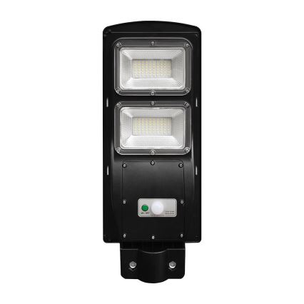 LED Вуличний ліхтар з датчиком руху і освітленості з регулюванням яскравості на сонячній батареї LED/8W/3,2V 6000K IP65 9000 mAh чорний + пульт дистанційного керування