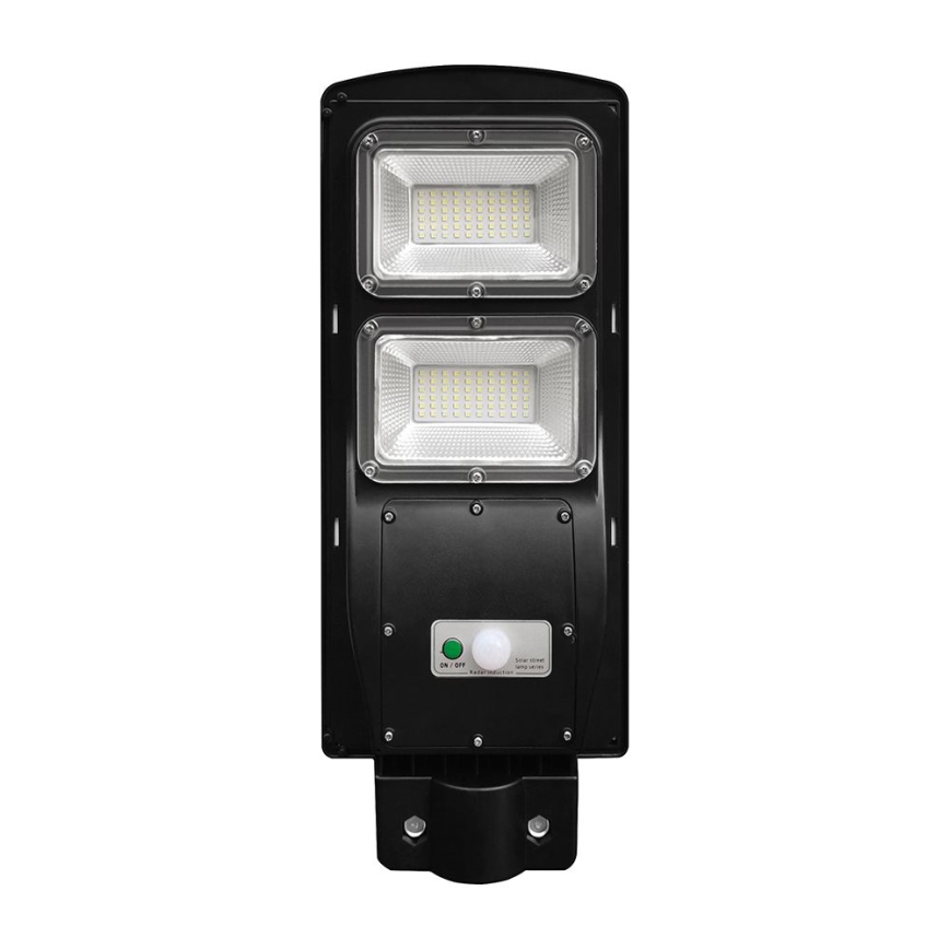 LED Вуличний ліхтар з датчиком руху і освітленості з регулюванням яскравості на сонячній батареї LED/8W/3,2V 6000K IP65 9000 mAh чорний + пульт дистанційного керування