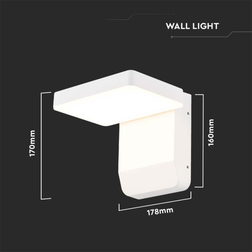LED Вуличний настінний гнучкий світильник LED/17W/230V IP65 3000K білий