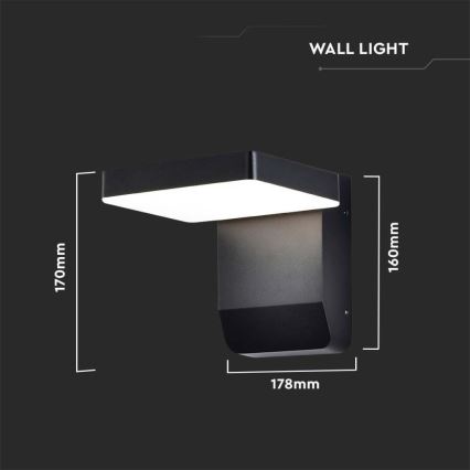 LED Вуличний настінний гнучкий світильник LED/17W/230V IP65 3000K чорний