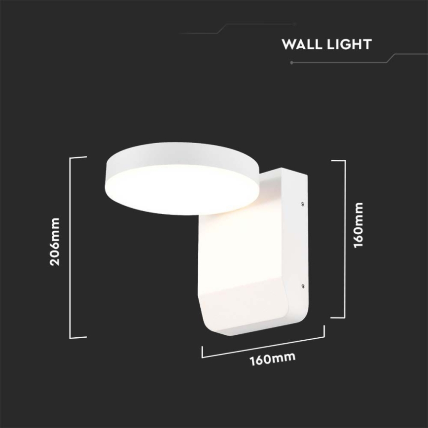 LED Вуличний настінний гнучкий світильник LED/17W/230V IP65 4000K білий