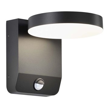 LED Вуличний настінний гнучкий світильник з датчиком LED/17W/230V IP65 3000K чорний