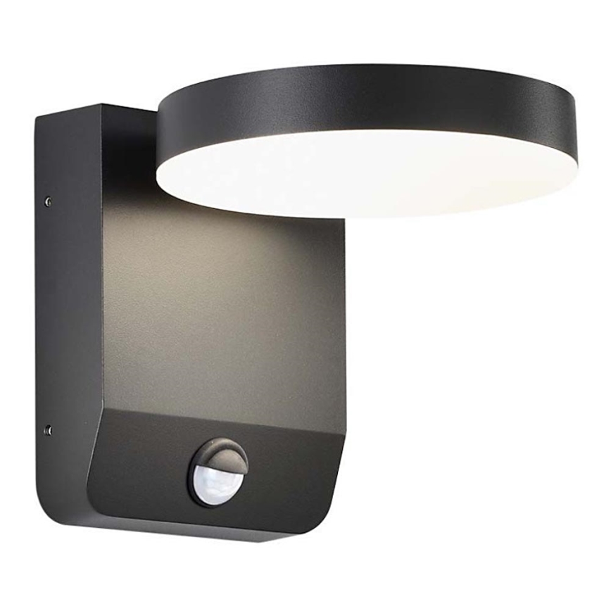 LED Вуличний настінний гнучкий світильник з датчиком LED/17W/230V IP65 3000K чорний