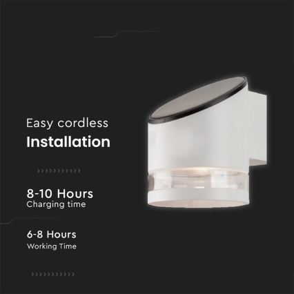 LED Вуличний настінний світильник на сонячній батареї LED/1W/3,7V 3000K IP54 білий