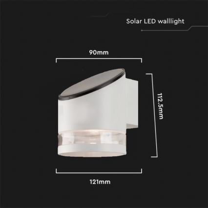LED Вуличний настінний світильник на сонячній батареї LED/1W/3,7V 3000K IP54 білий