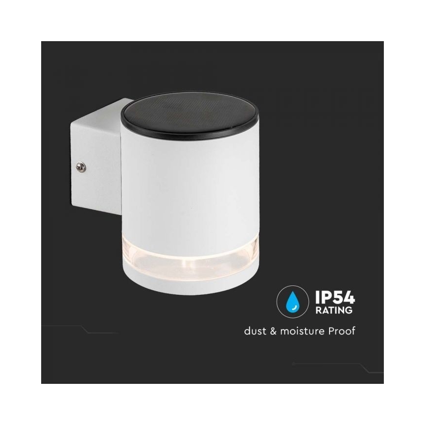 LED Вуличний настінний світильник на сонячній батареї LED/1W/3,7V 3000K IP54 білий
