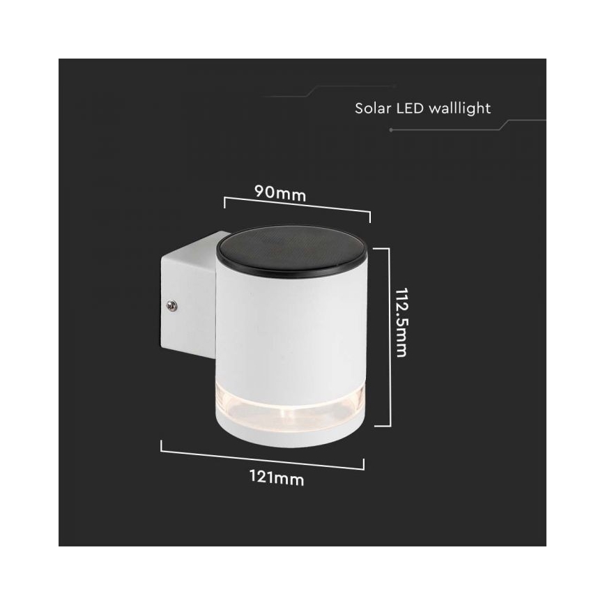 LED Вуличний настінний світильник на сонячній батареї LED/1W/3,7V 3000K IP54 білий