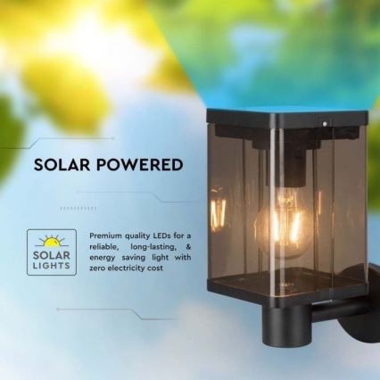 LED Вуличний настінний світильник на сонячній батареї з датчиком LED/2,5W/3,7V 3000K IP54