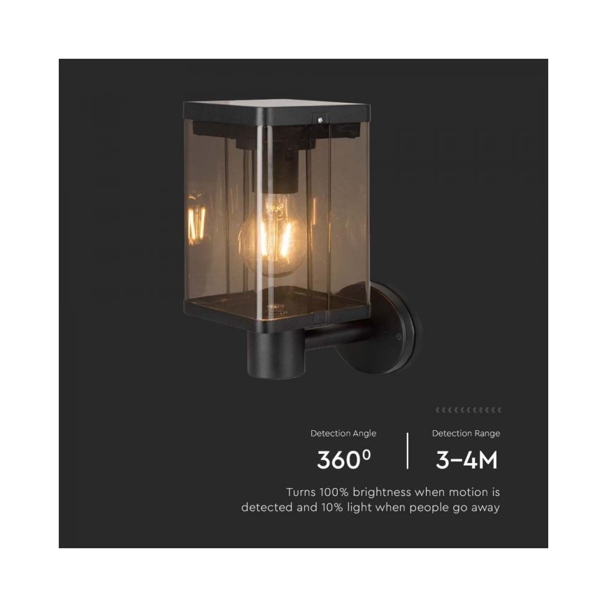 LED Вуличний настінний світильник на сонячній батареї з датчиком LED/2,5W/3,7V 3000K IP54