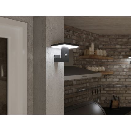LED Вуличний настінний світильник з датчиком BARI LED/10W/230V 4000K IP54 антрацит