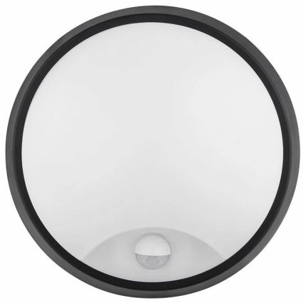 LED Вуличний настінний світильник з датчиком LED/12W/230V 3000/4000/6500K IP65 чорний