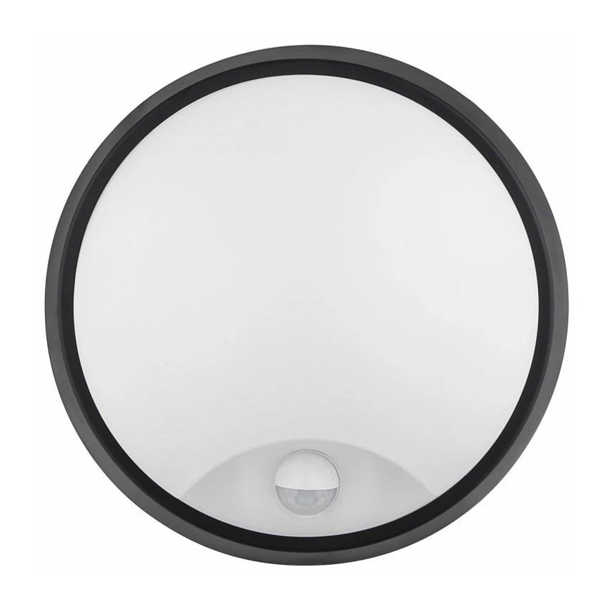 LED Вуличний настінний світильник з датчиком LED/12W/230V 3000/4000/6500K IP65 чорний
