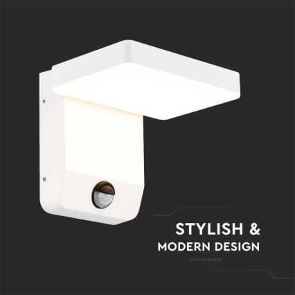 LED Вуличний настінний гнучкий світильник з датчиком LED/17W/230V IP65 3000K білий